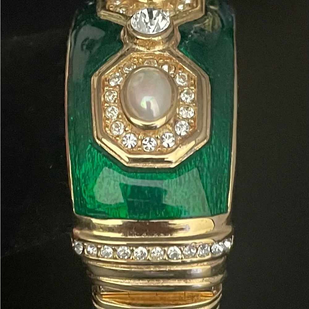 Christian Dior Yellow Gold Plated Bangle Bracelet Vintage - Picture 3 of 7